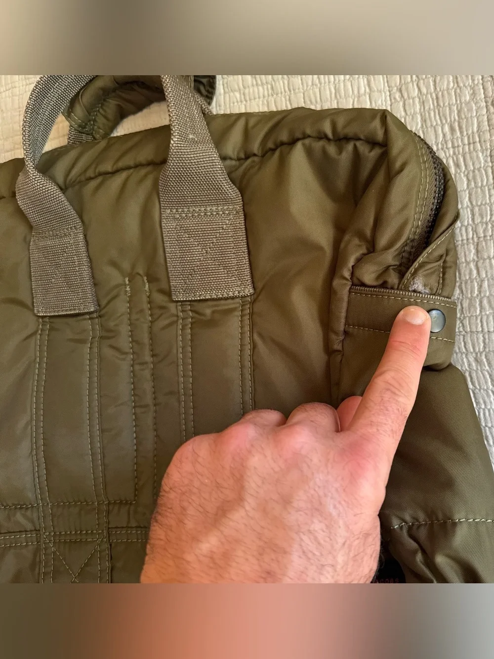 Marc by Marc Jacobs Olive Quilted Nylon Messenger bag